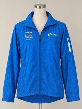 Asics Women's Bright Blue LA Marathon Running Jacket